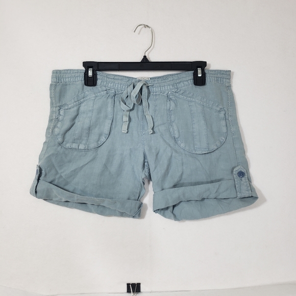LUCKY BRAND Linen Shorts BLUE ADJUSTABLE length LINEN SHORTS size 4/27 C… - Picture 3 of 11